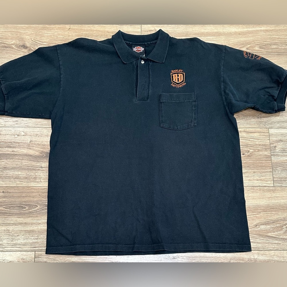 Vintage Harley Davidson Polo‎ shirt Size XL- Topeka, Kansas 100% cotton USA made